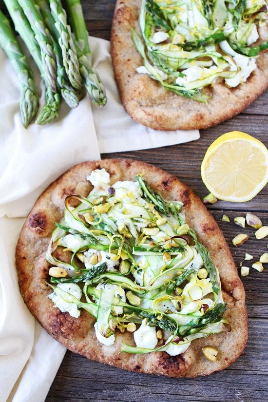 Asparagus, Goat Cheese, and Pistachio Flatbread Recipe