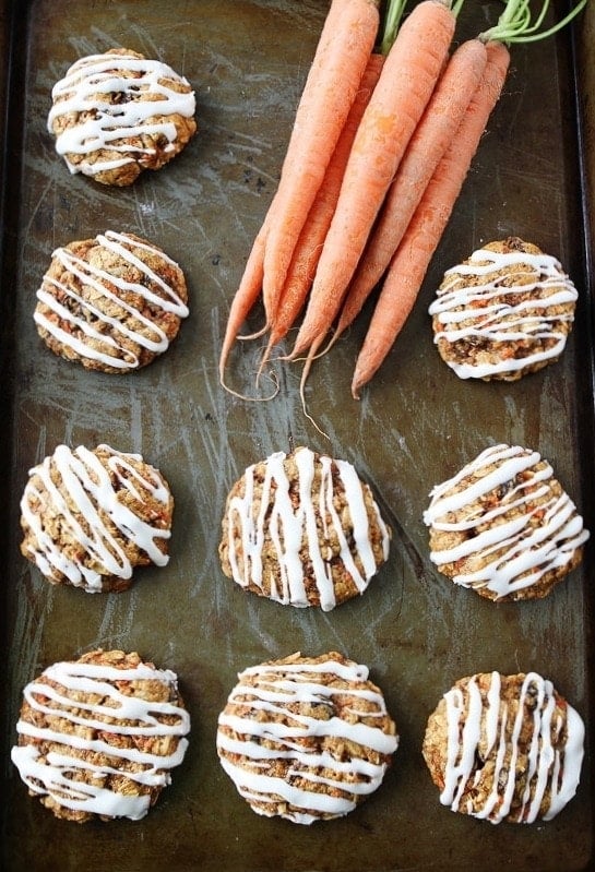 Carrot Cake Oatmeal Cookies with Cream Cheese Glaze Recipe