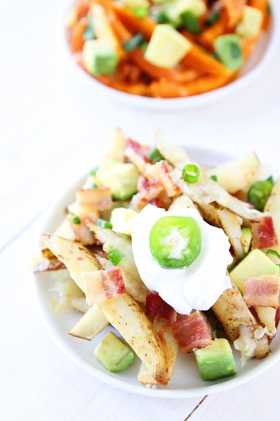 Loaded Cheese Fries with bacon, sour cream and jalepenos