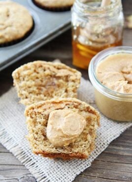 peanut butter muffins on napkin ready to eat