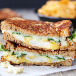 cauliflower grilled cheese served on wax paper