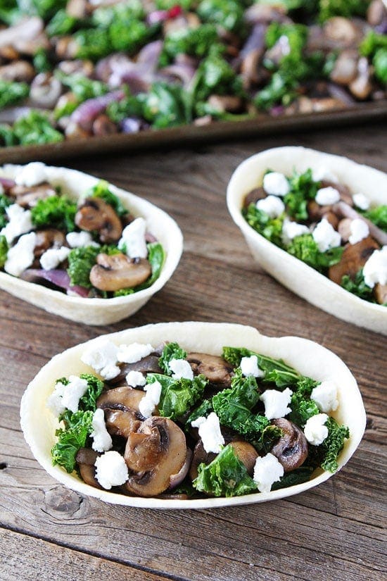 Roasted Mushroom, Kale, and Goat Cheese Tacos Image