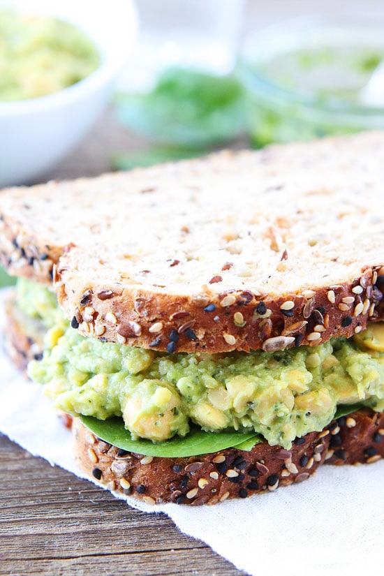 Smashed Chickpea, Avocado, and Pesto Salad 