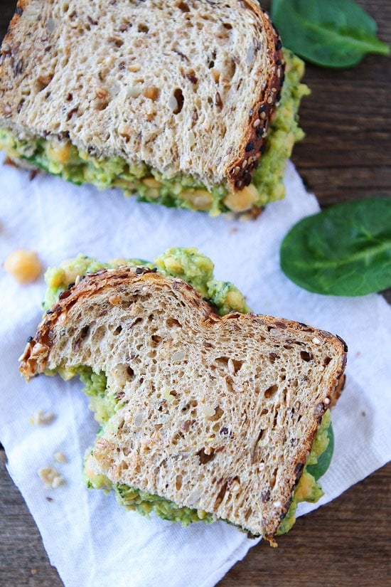 Smashed Chickpea, Avocado, and Pesto Salad Sandwich Recipe