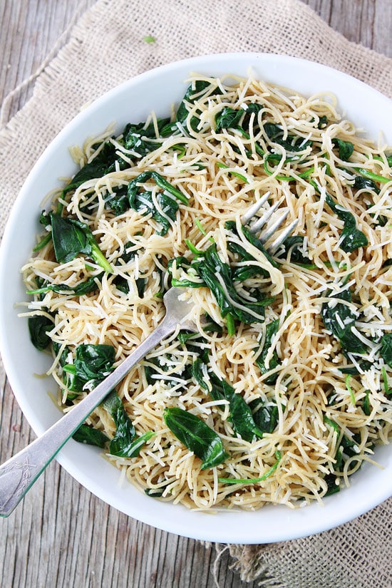 Spinach Parmesan Pasta Recipe | Two Peas & Their Pod