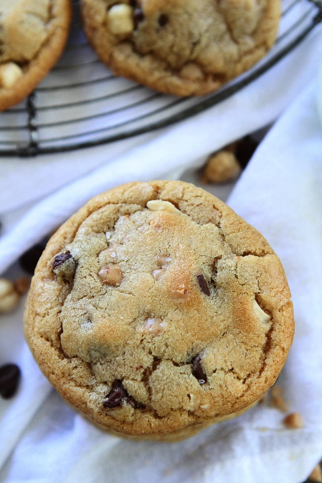 Hazelnut Toffee Chocolate Chip Cookies are the perfect dessert! Everyone loves these chocolate chip cookies!