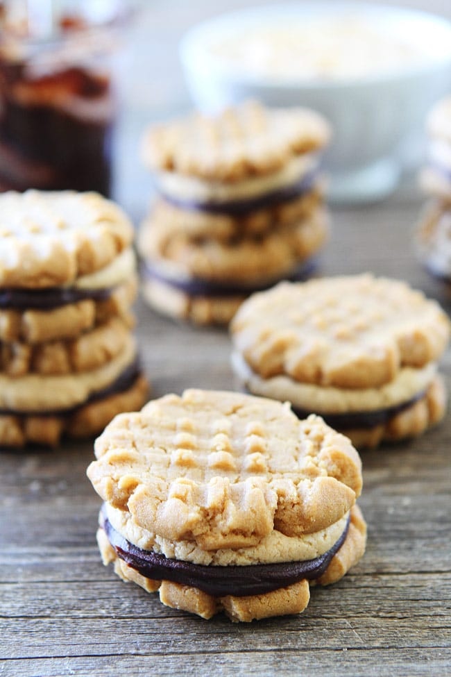 Flourless Peanut Butter Chocolate Ganache Sandwich Cookies Recipe