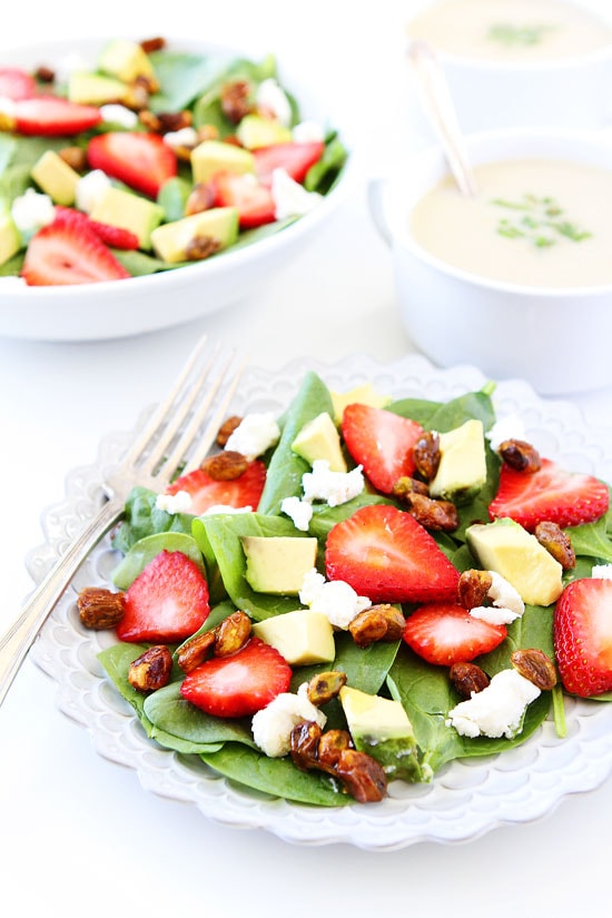 Strawberry-Spinach-Salad-with-Avocado,-Goat-Cheese,-and-Candied-Pistachios-9