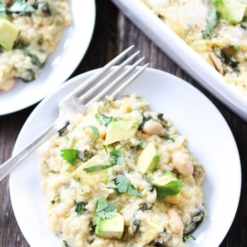 Green Chile Enchilada Quinoa Bake