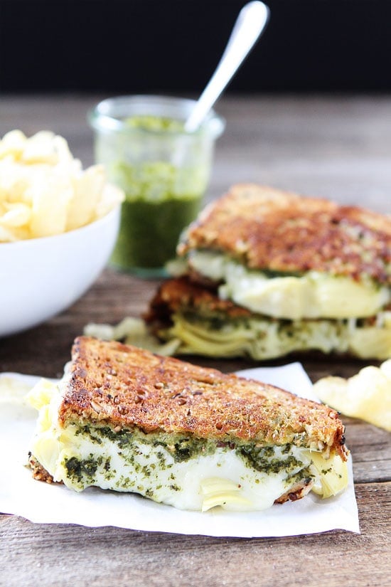 Pesto, Artichoke, and Havarti Grilled Cheese Sandwich