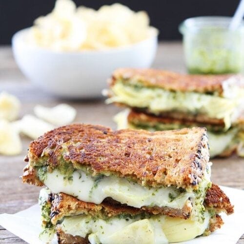 Parmesan Crusted Pesto Grilled Cheese Sandwich Recipe
