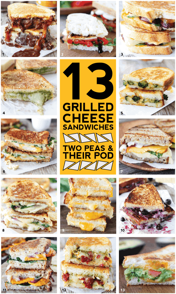 13 of the BEST Grilled Cheese Recipes on twopeasandtheirpod.com Make one or make them all! They are ALL amazing!