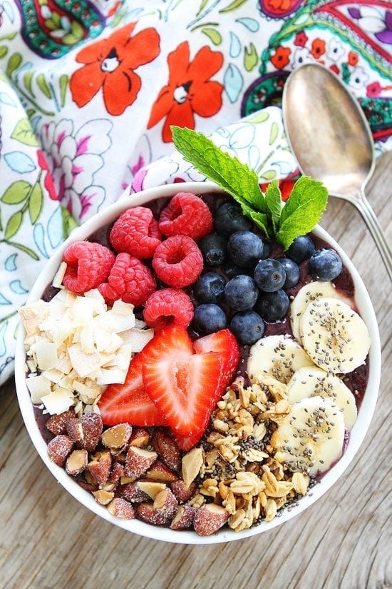 Breakfast Smoothie Bowl With Berries in Bowl