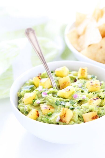 guacamole with grilled pineapple