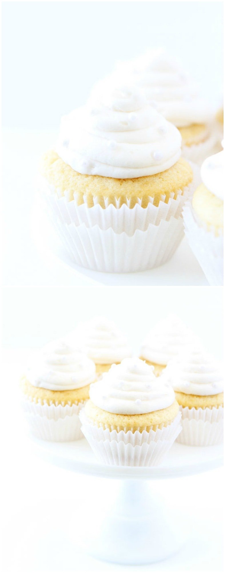 Vanilla Almond Cupcake Recipe on twopeasandtheirpod.com The BEST vanilla cupcake recipe! You have to try these!