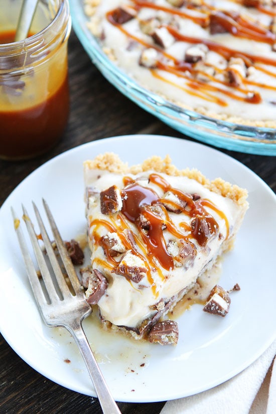 Twix Ice Cream Pie on plate