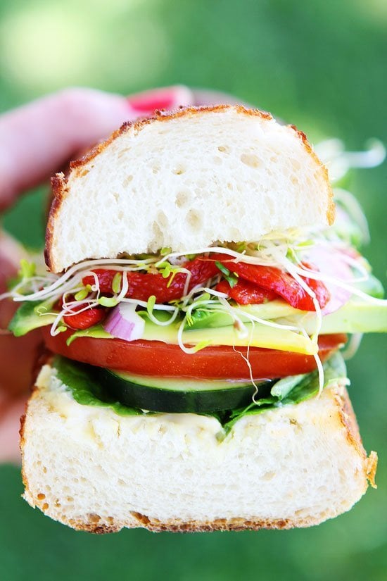 Rainbow Veggie Baguette Recipe, Sandwich Recipes