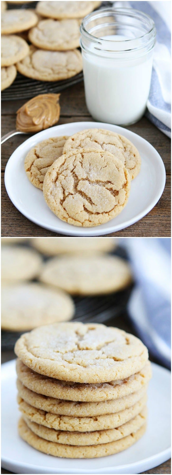 Soft Peanut Butter Cookies on twopeasandtheirpod.com The BEST peanut butter cookie recipe! Make a batch today!