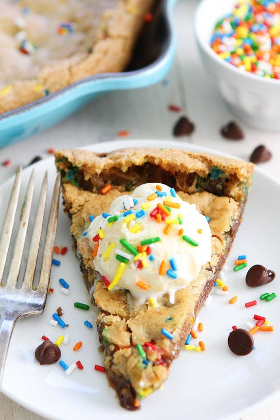 Skillet Chocolate Chip Cookie | Two Peas & Their Pod