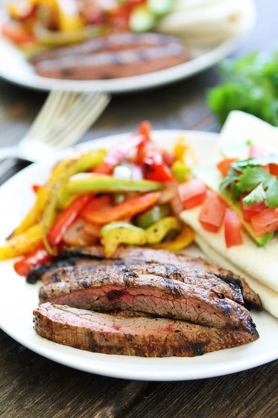 Grilled Steak Fajitas on plate