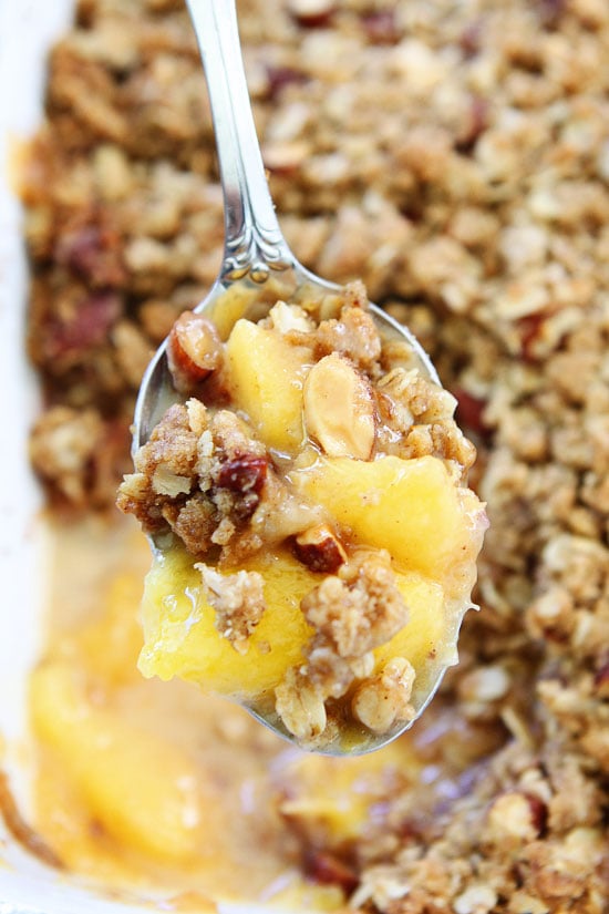 Peach Crisp in a pan 