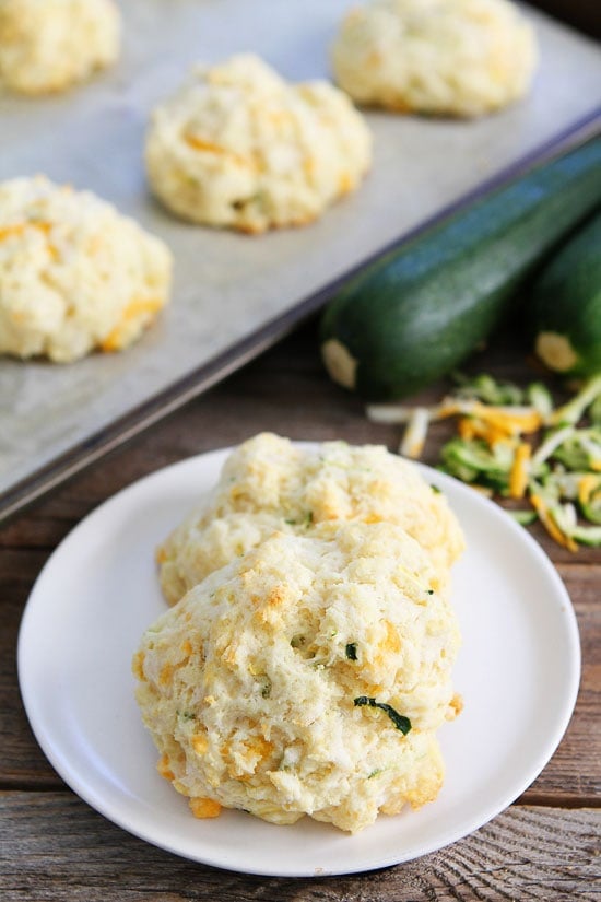 Three Cheese Zucchini Drop Biscuits Recipe 