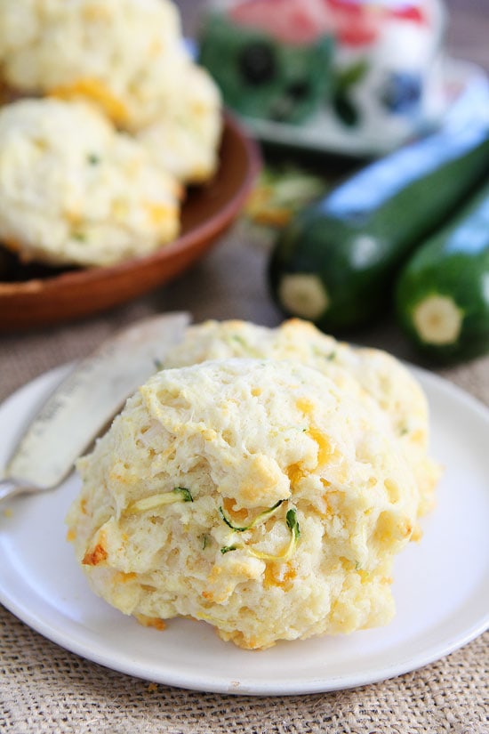 Three Cheese Zucchini Drop Biscuits Recipe