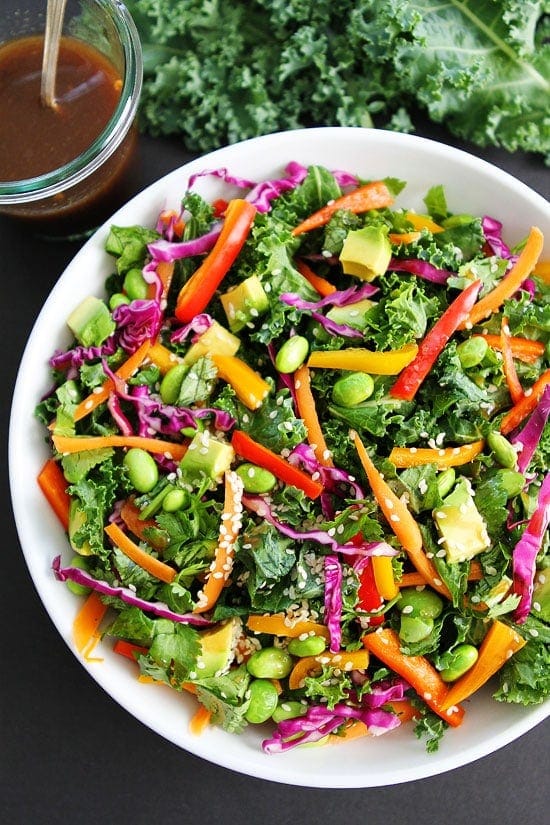 Asian Kale Salad with Sesame Ginger Dressing Recipe 