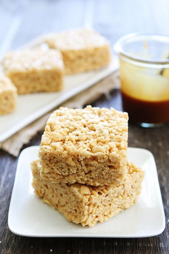 Salted Caramel Rice Krispies Treats