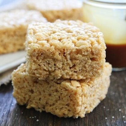 Salted Caramel Rice Krispies Treats