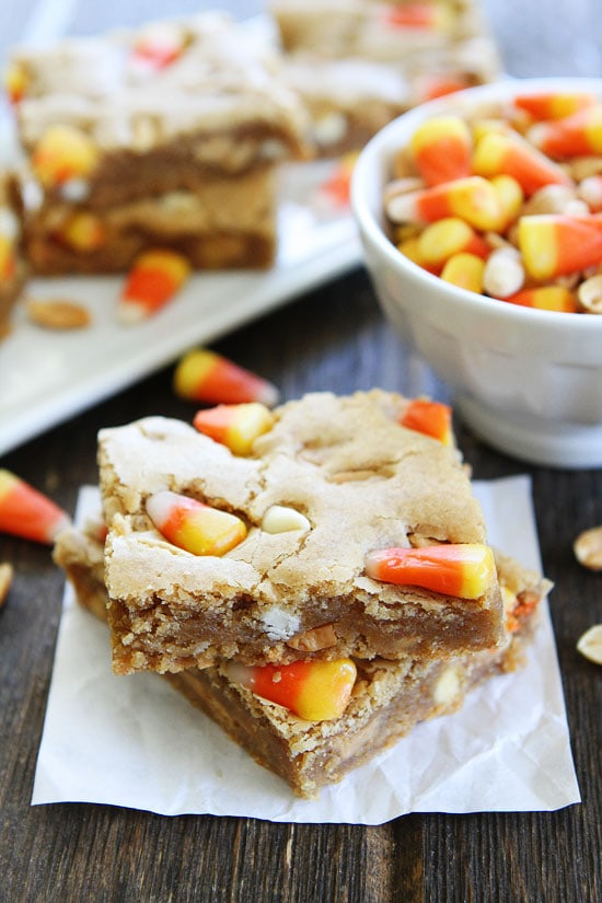 Peanut Butter Candy Corn Blondies Recipe