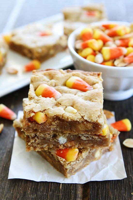 Peanut Butter Candy Corn Blondies Recipe