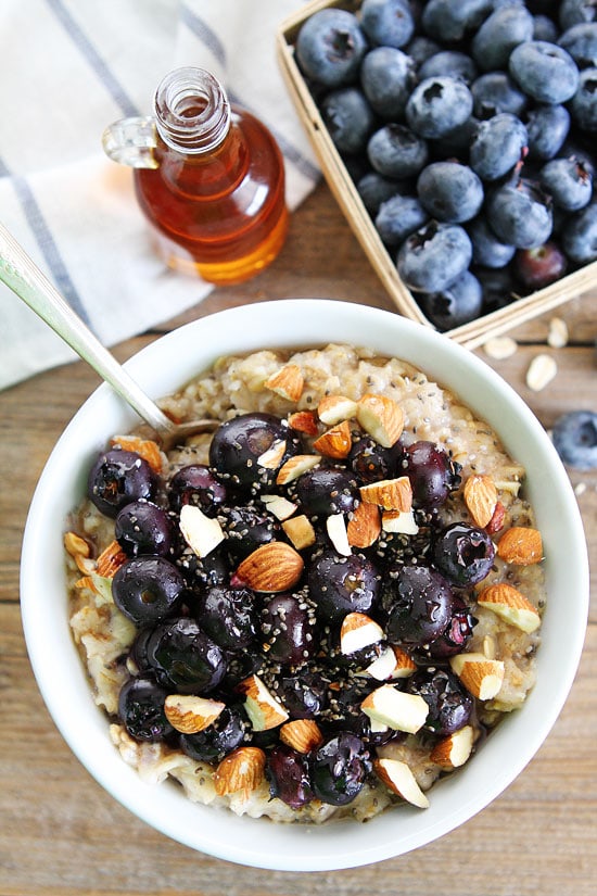 Maple Roasted Blueberry Almond Oatmeal Recipe