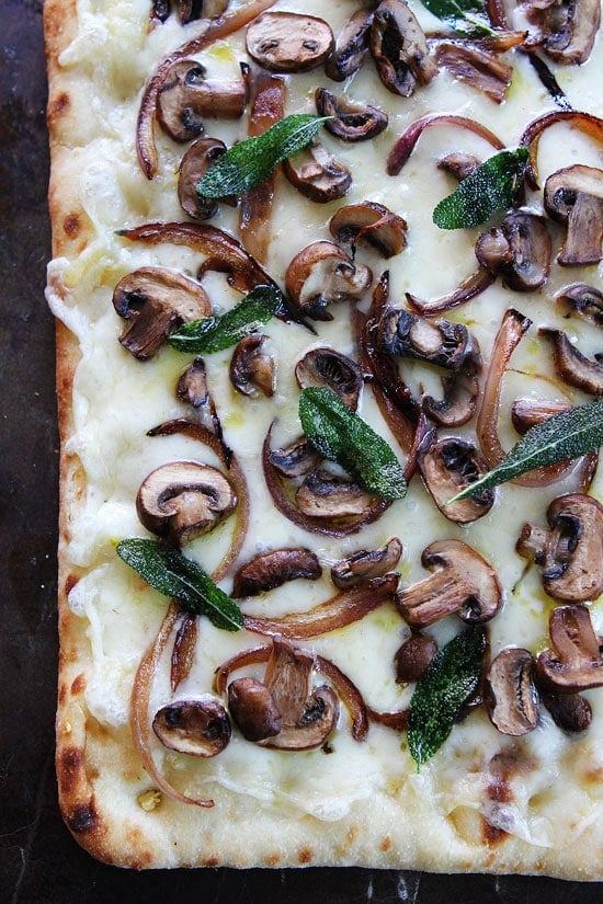 Mushroom Fontina Flatbread with Crispy Sage Recipe