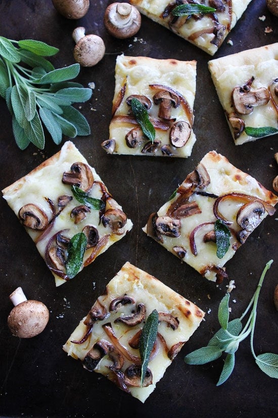 Mushroom Fontina Flatbread with Crispy Sage Recipe