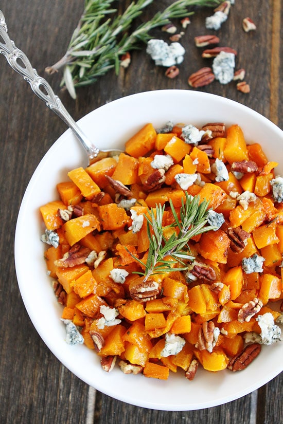 Roasted Butternut Squash with Balsamic, Blue Cheese, and Pecans Recipe