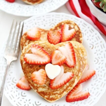 Heart Pancakes {Valentine's Day} - Two Peas & Their Pod