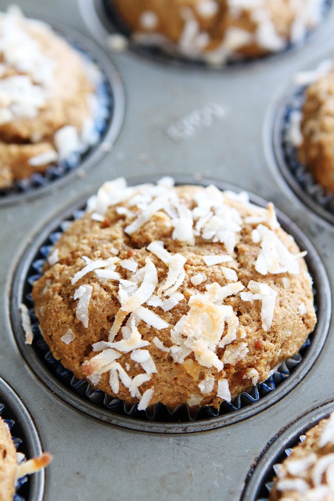 Whole Wheat Banana Coconut Muffins Recipe