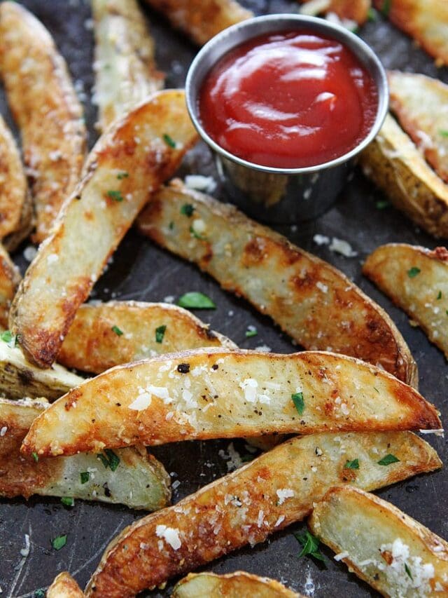 Easy Baked Garlic Parmesan Potato Wedges Two Peas & Their Pod