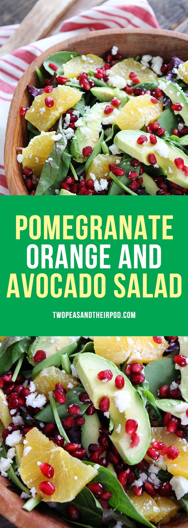 Pomegranate Orange and Avocado Salad is the perfect salad for the holidays! Everyone loves this healthy, fresh, and festive salad! #Christmas #holidays #salad #glutenfree #pomegranate #orange #avocado