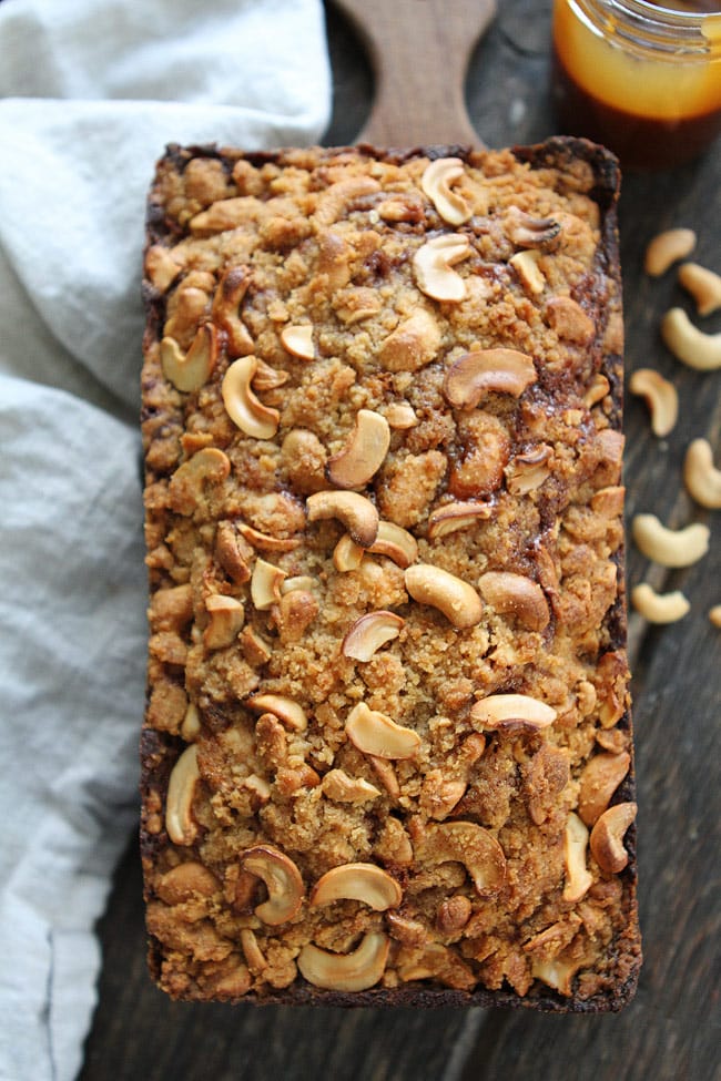 Salted Caramel Cashew Banana Bread Recipe