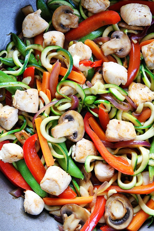 Easy Chicken Zucchini Noodle Stir Fry Recipe