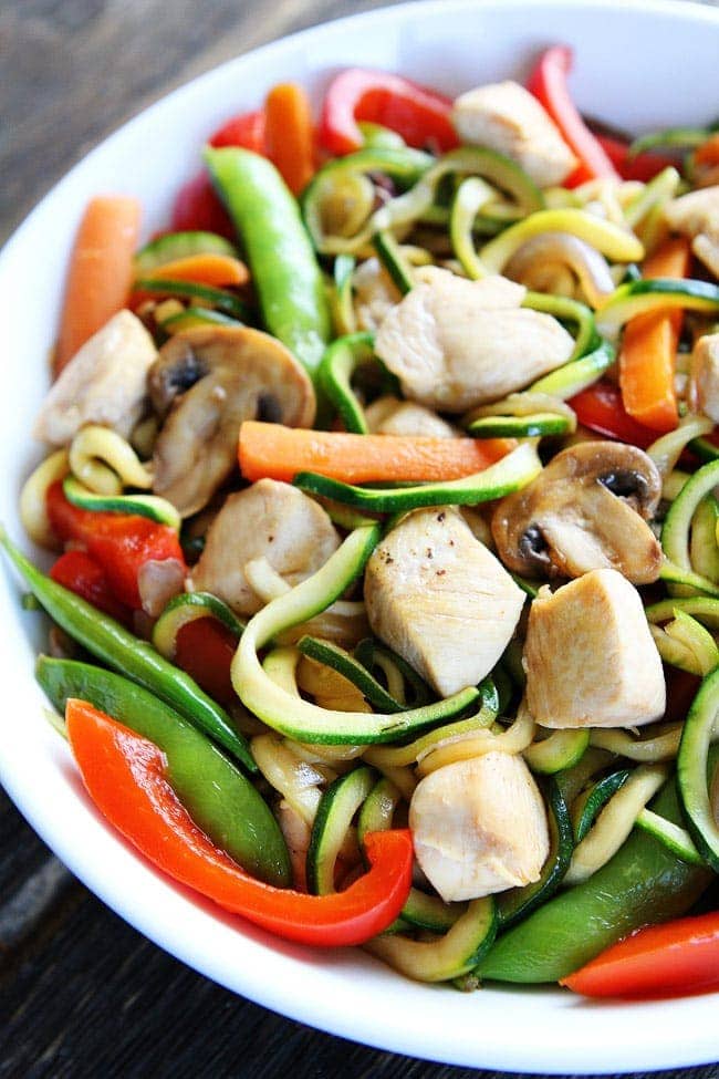 Chicken Zucchini Noodle Stir Fry