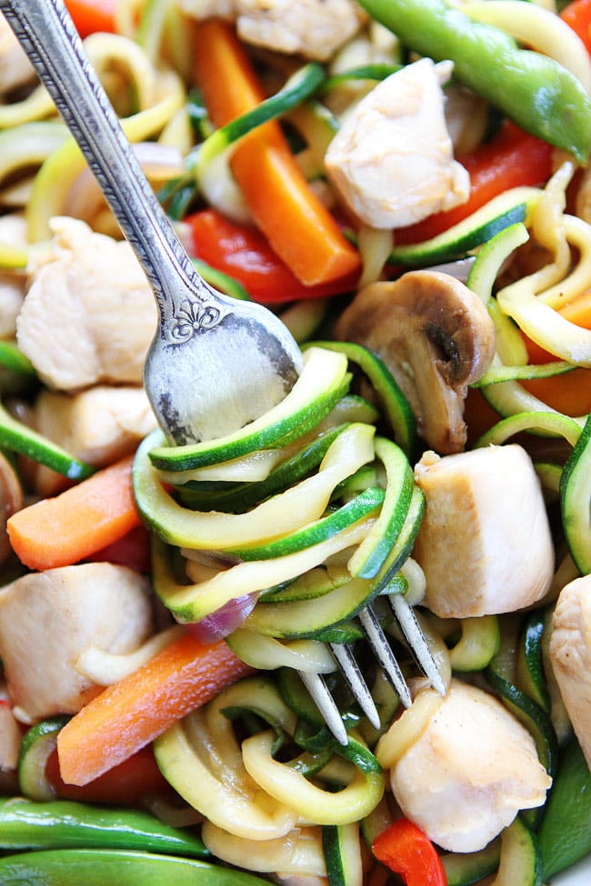 Easy Chicken Zucchini Noodle Stir Fry Recipe