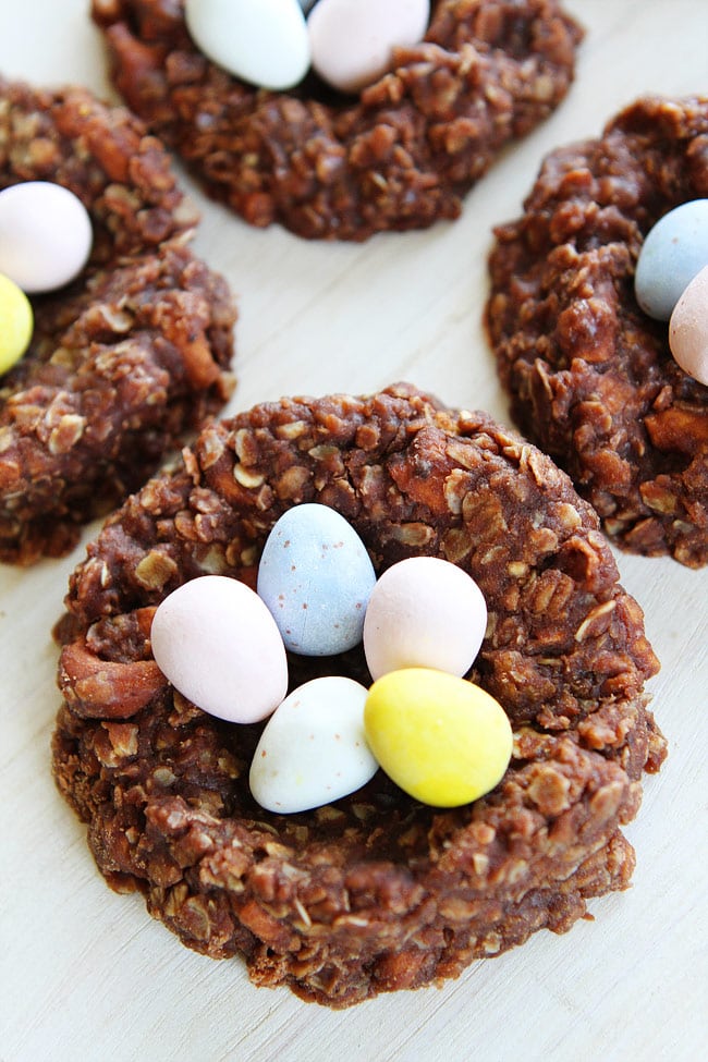 No-Bake Chocolate Peanut Butter Nest Cookies 