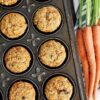 Morning glory muffins made with whole wheat in muffin tin