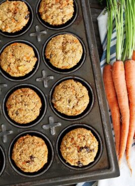 Morning glory muffins made with whole wheat in muffin tin