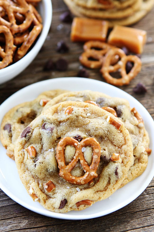 Salted Caramel Pretzel Chocolate Chip Cookie Recipe