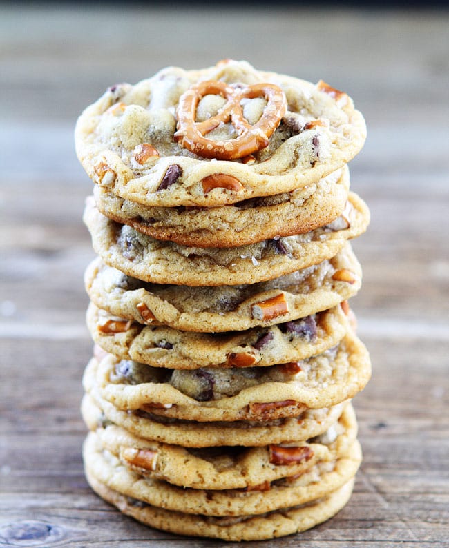 Salted Caramel Pretzel Chocolate Chip Cookie Recipe