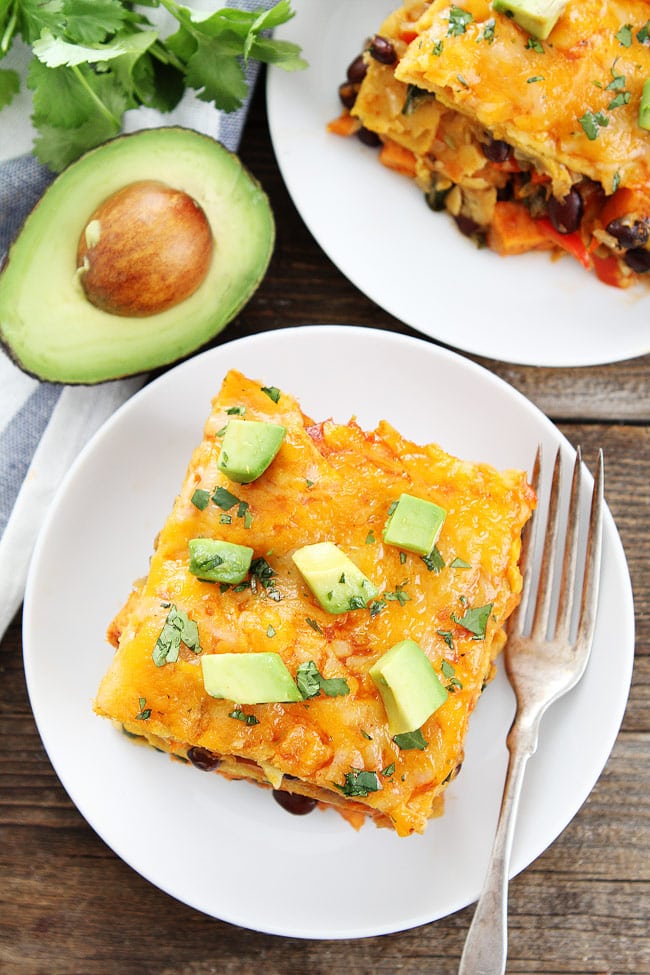 Stacked Sweet Potato and Black Bean Enchiladas Recipe